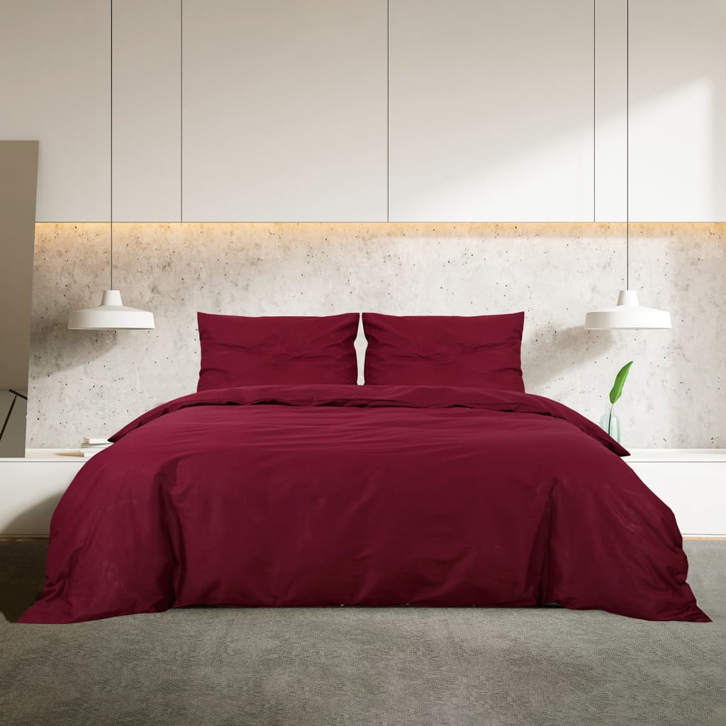 Vidaxl Duvet Overlay Set Ligero 200x220 CM Microfibra Burdeos Burdeos