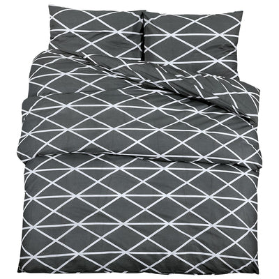 Vidaxl Duvet Crossing Set set 200x200 cm di cotone grigio