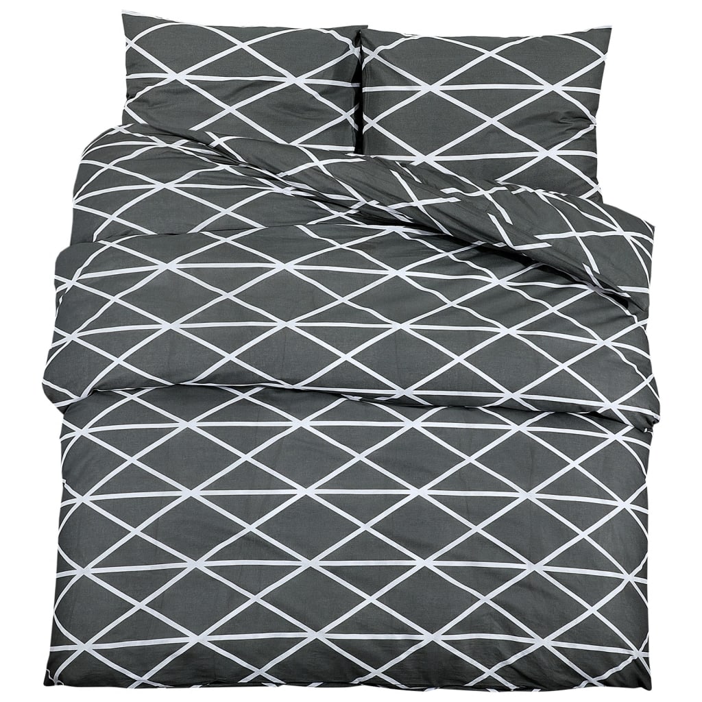Set de cruce de edredón Vidaxl 240x220 cm de algodón gris