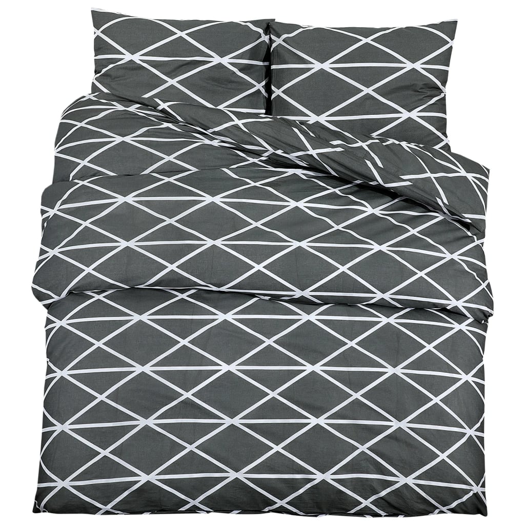 Set de cruce de edredón de Vidaxl 155x220 cm de algodón gris
