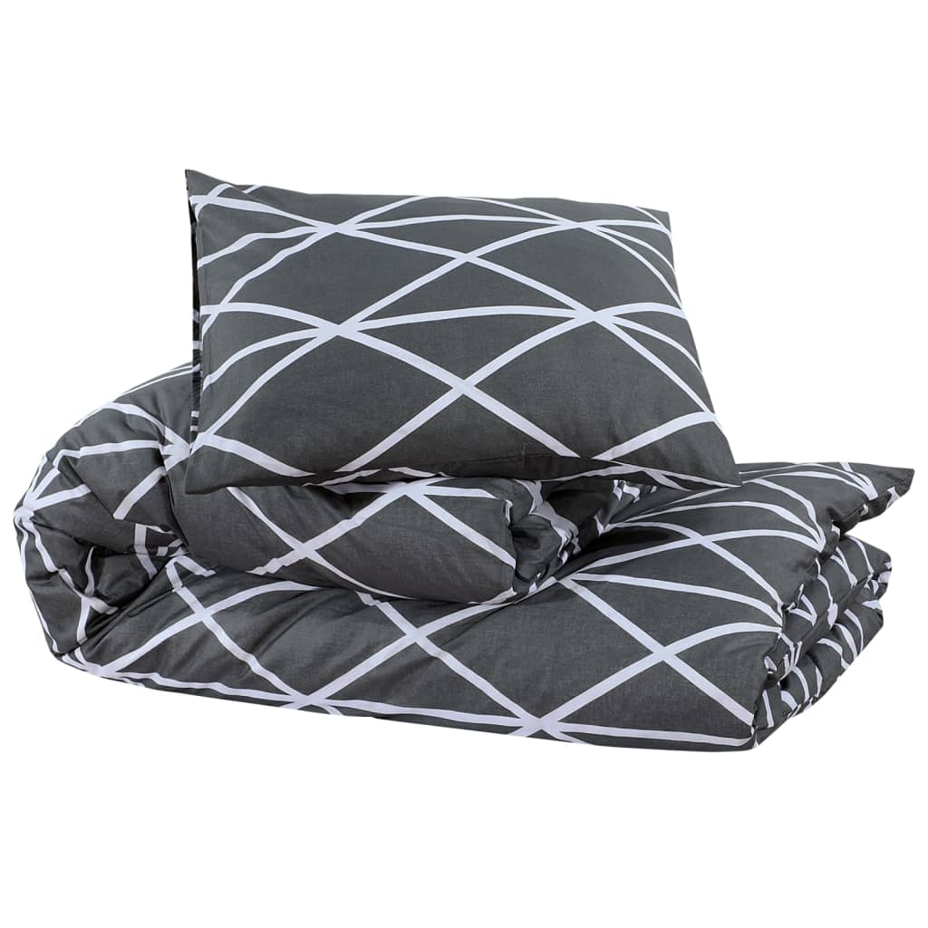 Set de cruce de edredón de Vidaxl 155x220 cm de algodón gris