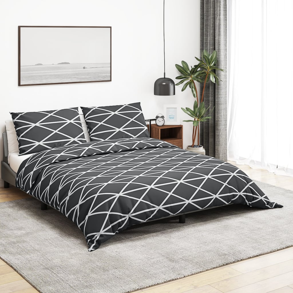 Set de cruce de edredón de Vidaxl 155x220 cm de algodón gris
