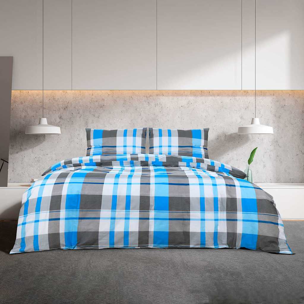 Parure copripiumino Vidaxx 260x240 cm cotone blu e grigio