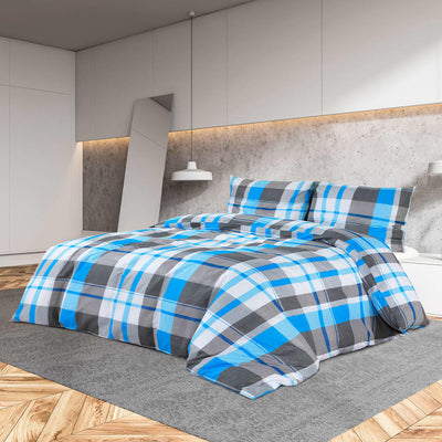 Parure copripiumino Vidaxx 155x220 cm cotone blu e grigio