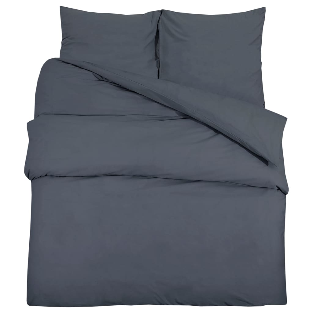 Vidaxl Duvet Superlay Set 135x200 cm de algodón antracita -Coled