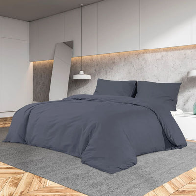 Vidaxl Duvet Overlay Set 200x220 cm Cotton Anthrored
