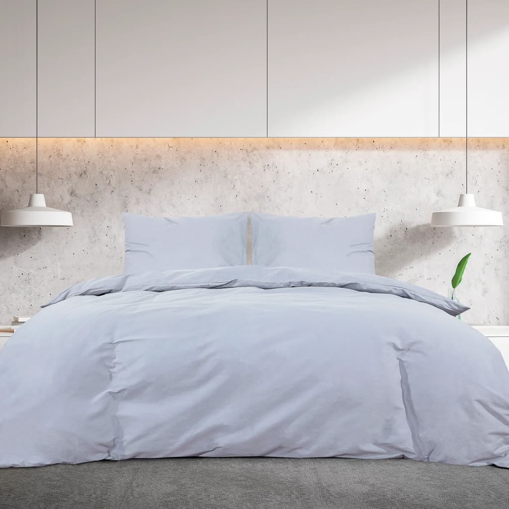 Vidaxl nuvial overray set 135x200 cm de algodón gris