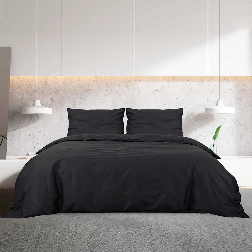 Vidaxl nudor overray set 240x220 cm de algodón negro