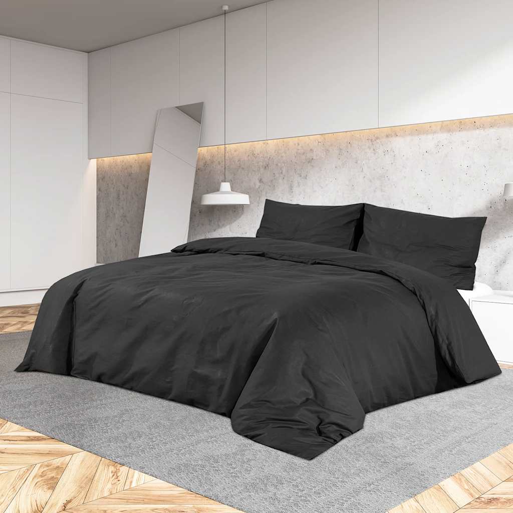 Vidaxl nudor overray set 240x220 cm de algodón negro