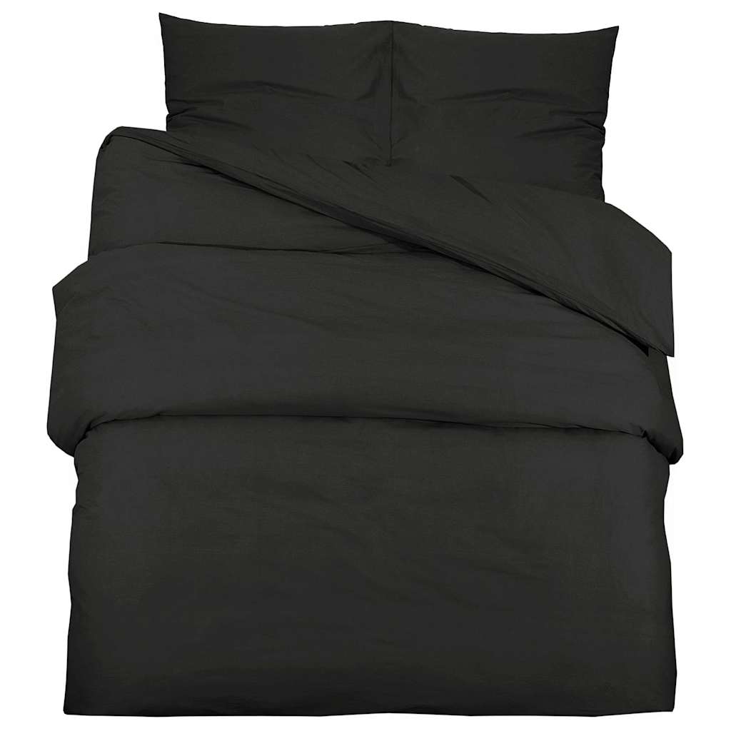 Vidaxl nudor overray set 155x220 cm de algodón negro