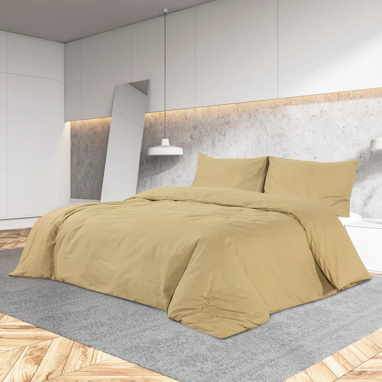 Vidaxl Duvet Superay Set 155x220 cm Cotton Taupe