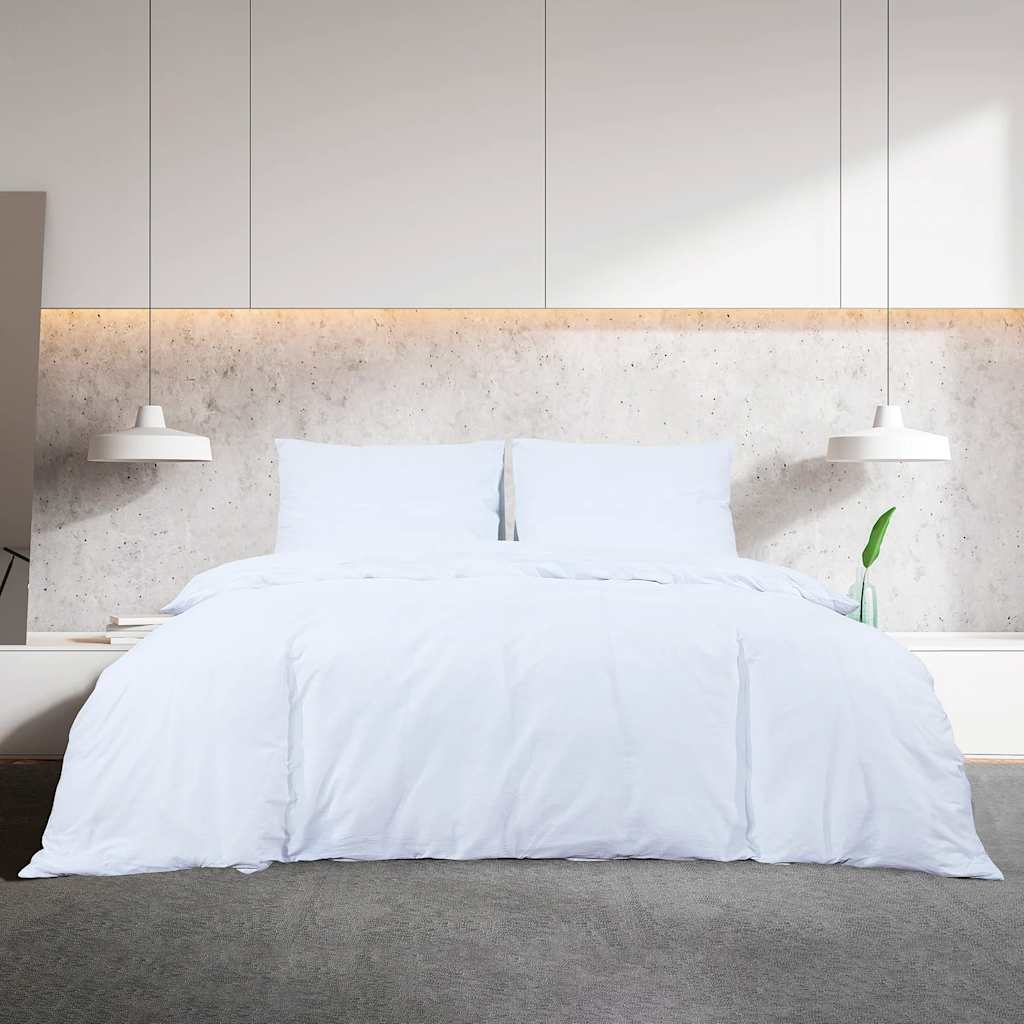 Set de cruce de edredón Vidaxl 260x240 cm de algodón blanco
