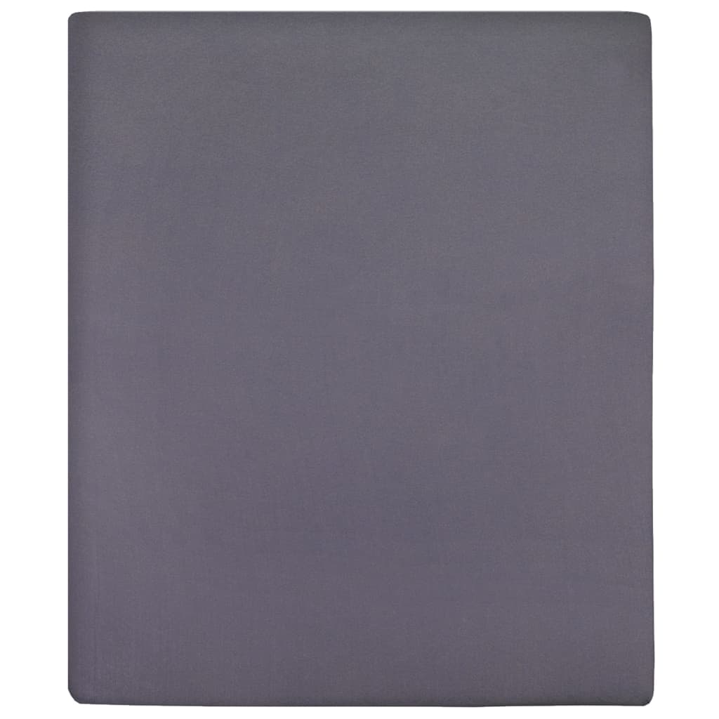 Jersey de hojas ajustadas de Vidaxl 180x200 cm de algodón antracita
