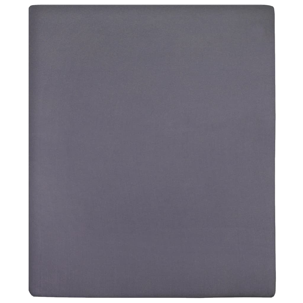 Hojas ajustadas de Vidaxl 2 st jersey 180x200 cm de algodón antracita