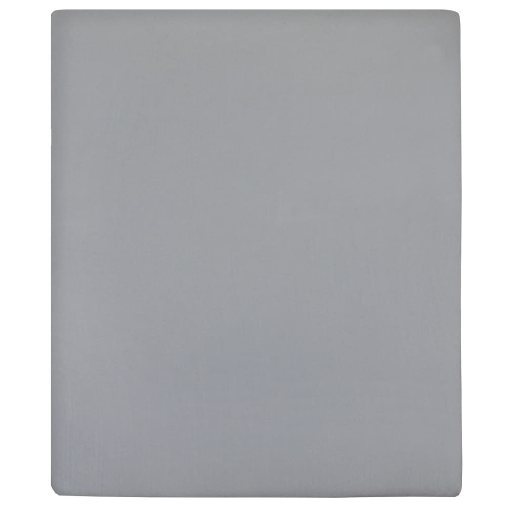 Fogli montati Vidaxl 2 St Jersey 160x200 cm di cotone grigio