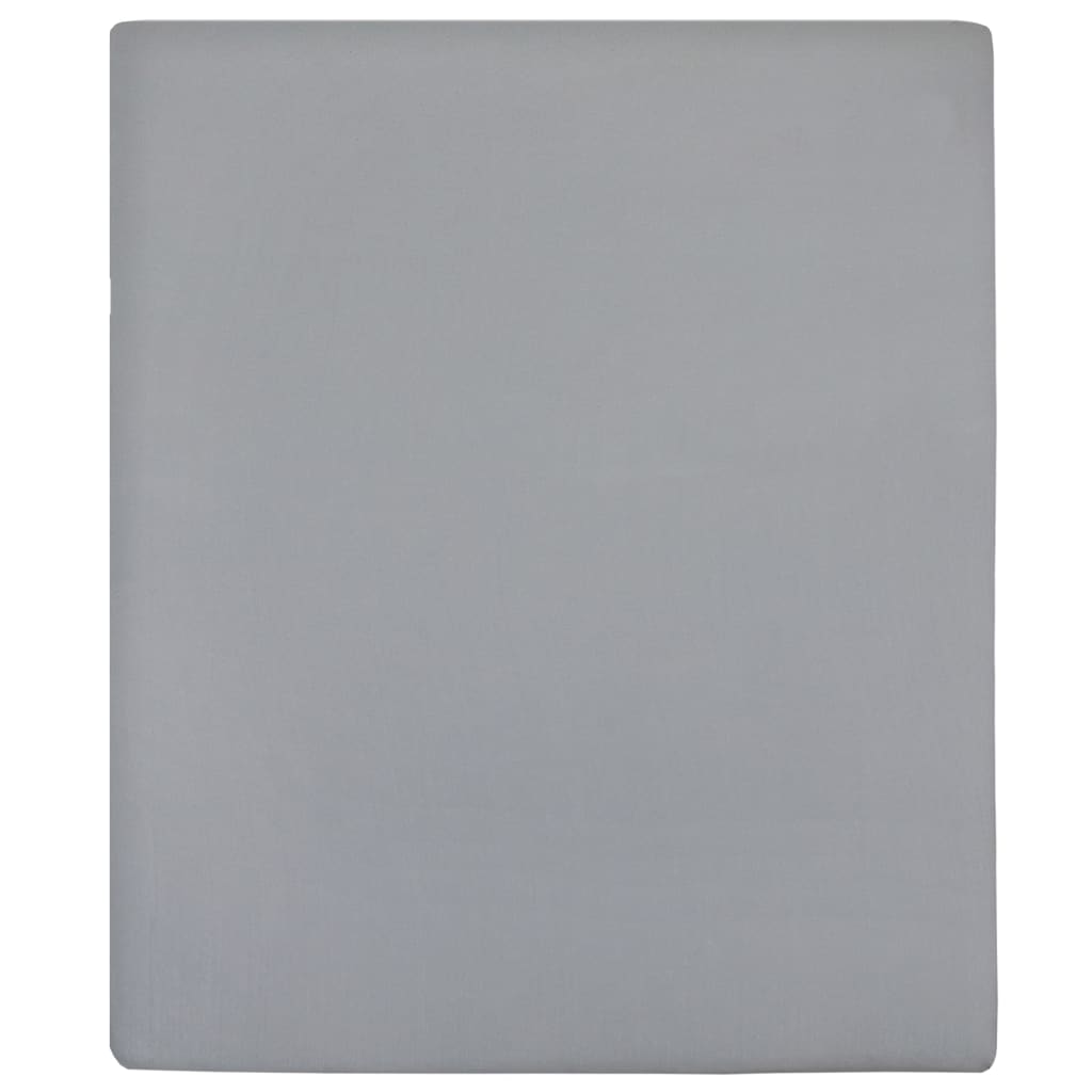 Hojas ajustadas de Vidaxl 2 ST Jersey 180x200 cm de algodón gris