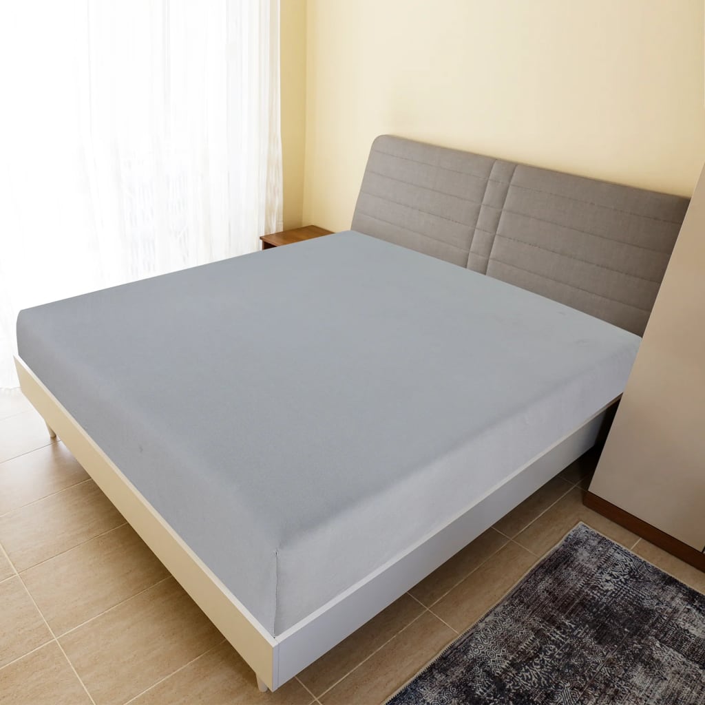 Hojas ajustadas de Vidaxl 2 ST Jersey 180x200 cm de algodón gris