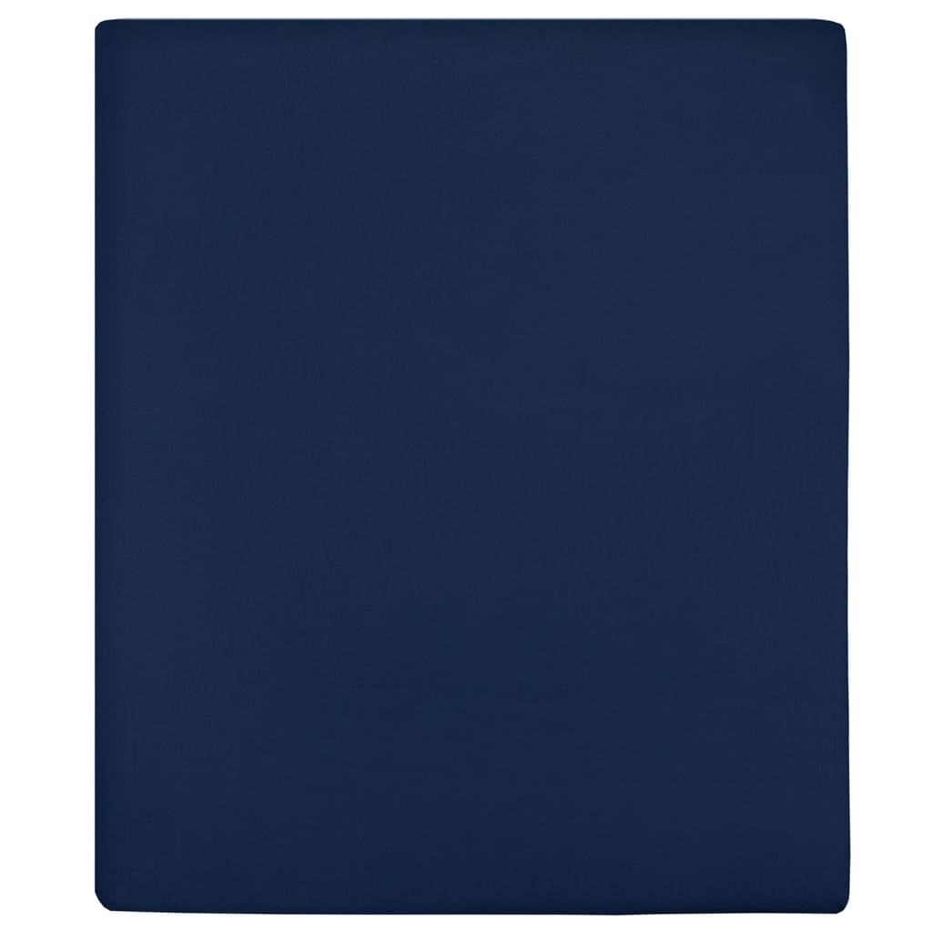 Hojas ajustadas Vidaxl 2 ST Jersey 90x200 cm Algodón azul marino