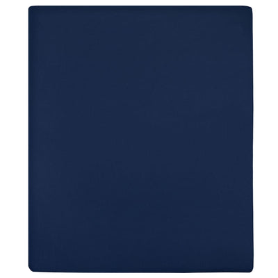 Fogli montati Vidaxl 2 St Jersey 90x200 cm Cotton Navy Blue
