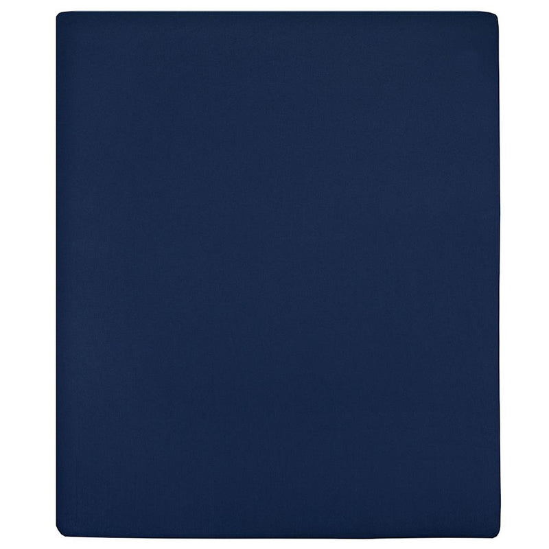 Fogli montati Vidaxl 2 St Jersey 100x200 cm Blu marina di cotone