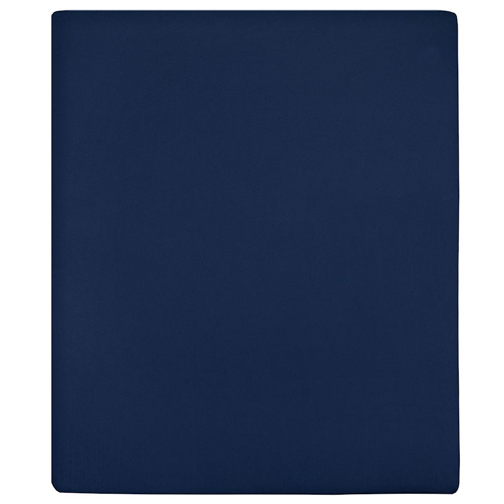 Hojas ajustadas Vidaxl 2 st jersey 100x200 cm de algodón marino azul