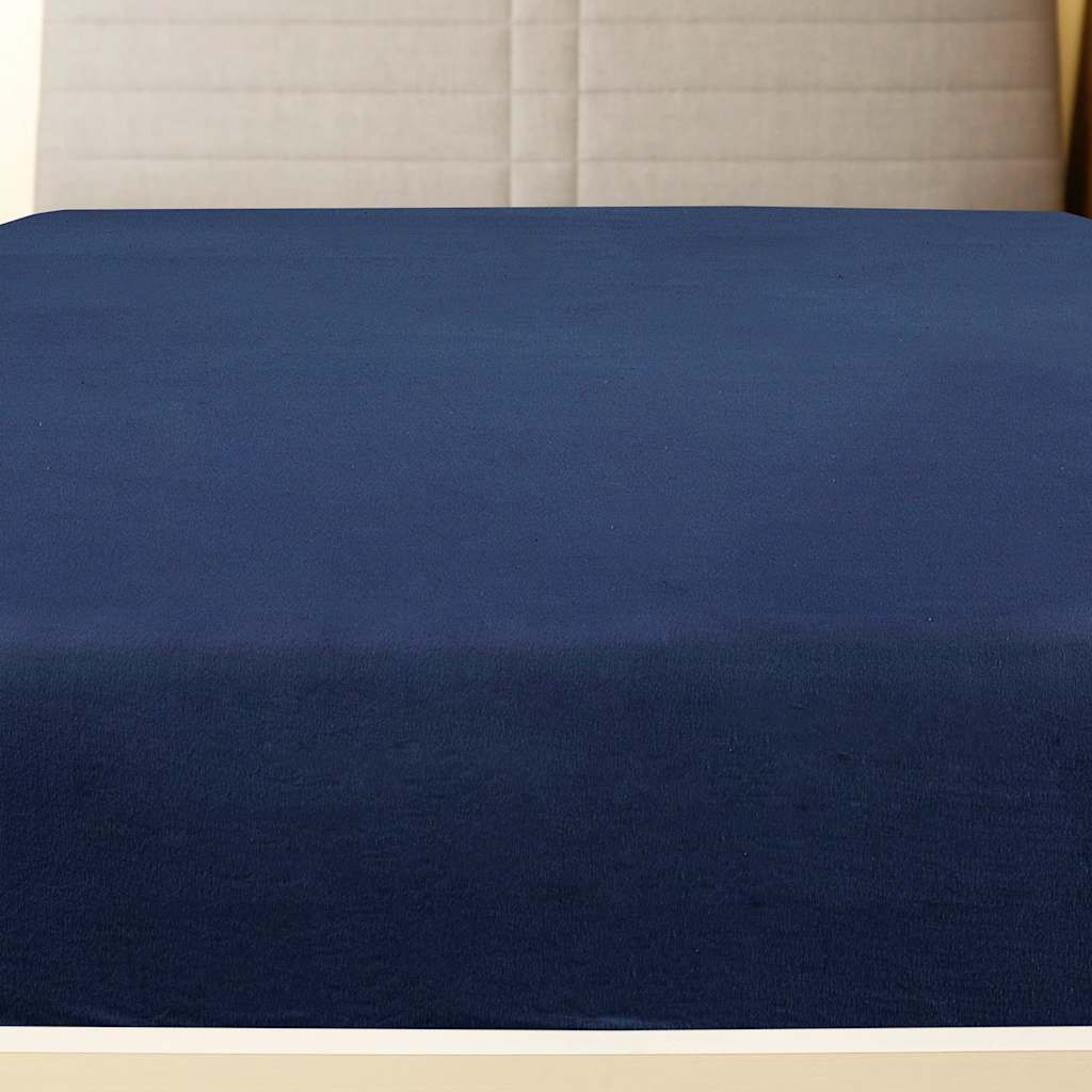 Hojas ajustadas Vidaxl 2 st jersey 100x200 cm de algodón marino azul
