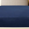 Vidaxl Foglio a monte maglia 160x200 cm blu marino di cotone