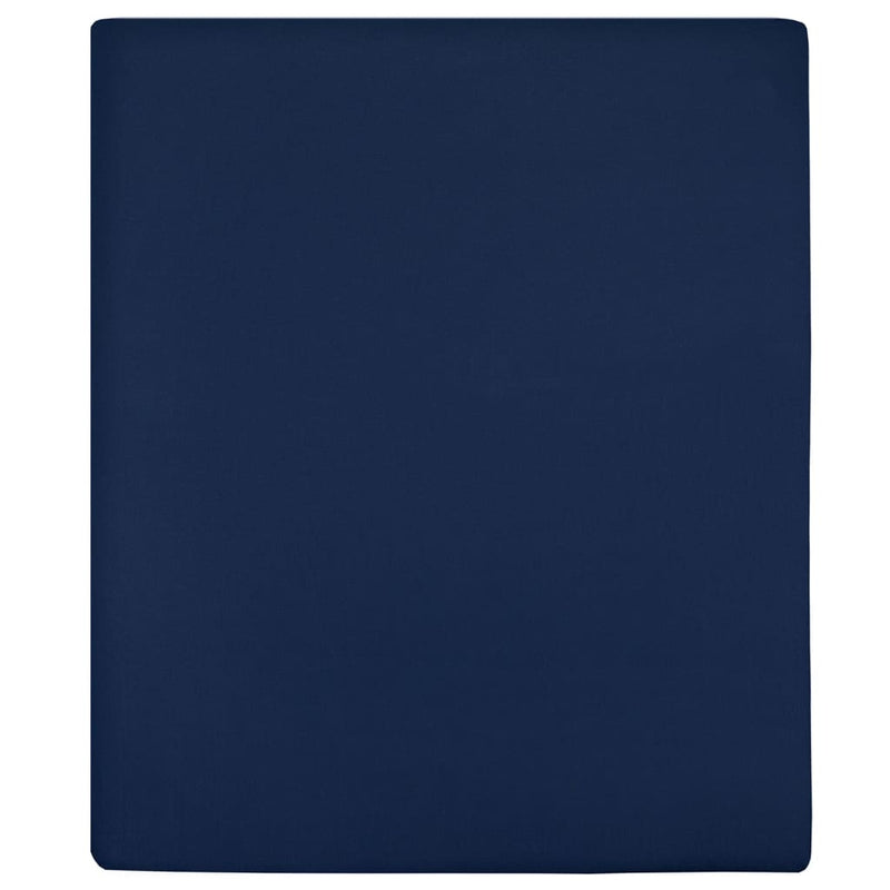 Fogli montati Vidaxl 2 St Jersey 160x200 cm Cotton Marineblauw