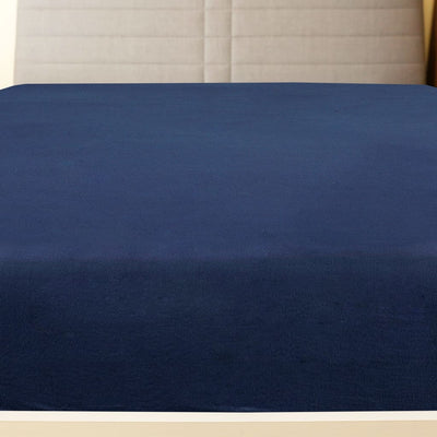 Fogli montati Vidaxl 2 St Jersey 160x200 cm Cotton Marineblauw