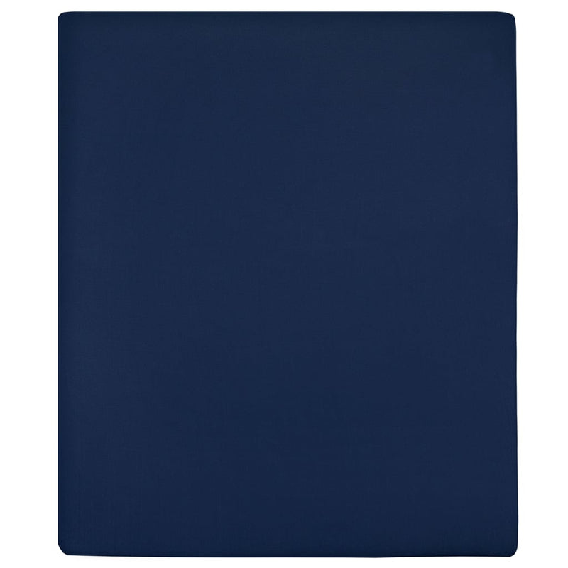 Fogli montati Vidaxl 2 St Jersey 180x200 cm di cotone marino blu