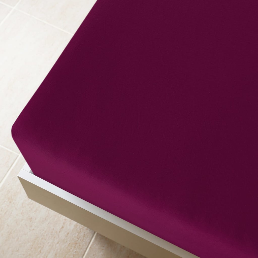 Jersey de hojas ajustadas de Vidaxl 140x200 cm de algodón Burdeos rojo