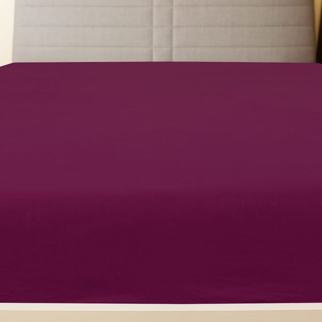 Jersey de hojas ajustadas de Vidaxl 140x200 cm de algodón Burdeos rojo