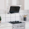 Vidaxl Capucha de extractor de pared de 60 cm de acero inoxidable de vidrio endurecido de color plateado