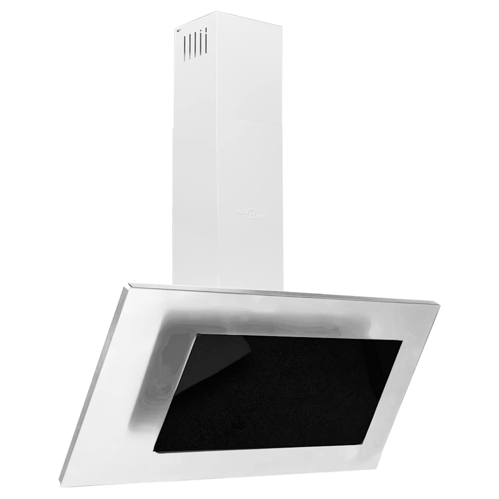 Capucha de extractor de pared Vidaxl 90 cm de acero inoxidable de vidrio endurecido de color plateado