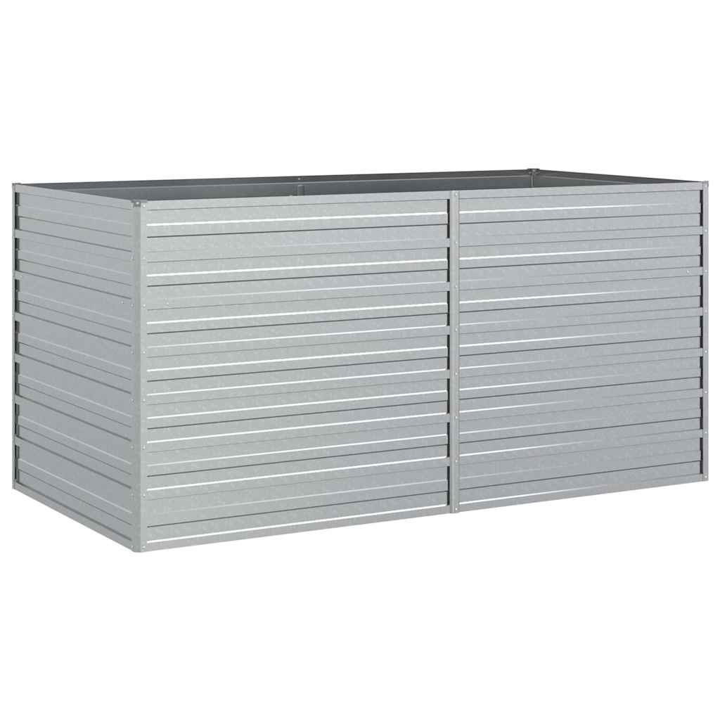 Plantador Vidaxl elevado 160x80x77 cm de acero galvanizado de plata