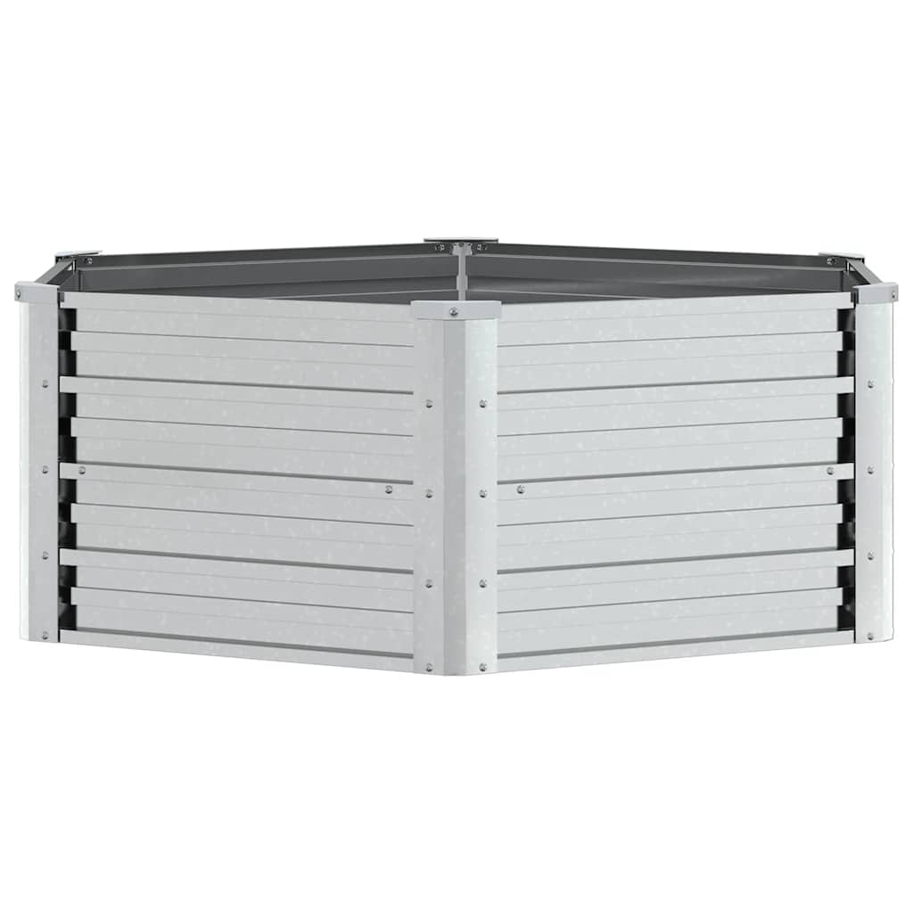 Vidaxl fioriera raccolta da 129x45 cm color argento galvanizzato