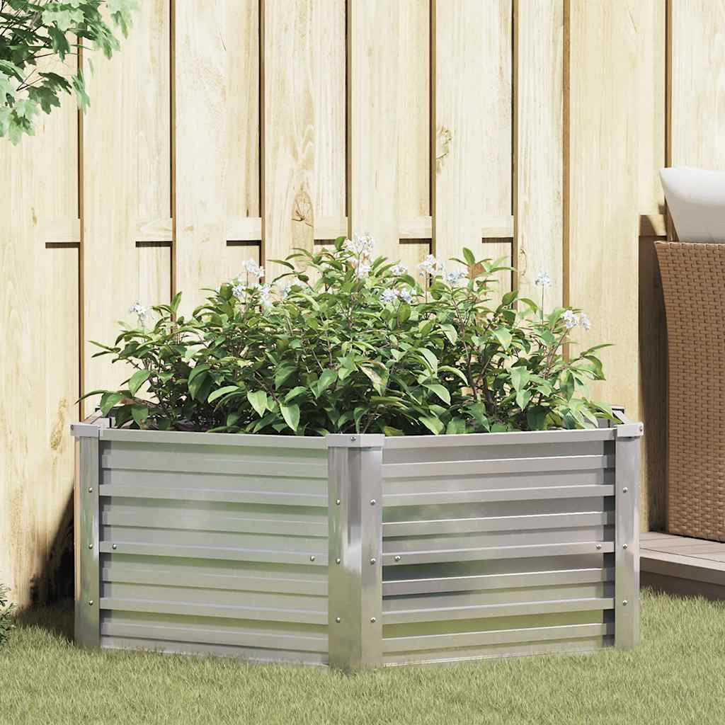 Vidaxl fioriera raccolta da 129x45 cm color argento galvanizzato