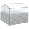 Vidaxl fioriera con serra raccolta 100x100x85 cm color argento