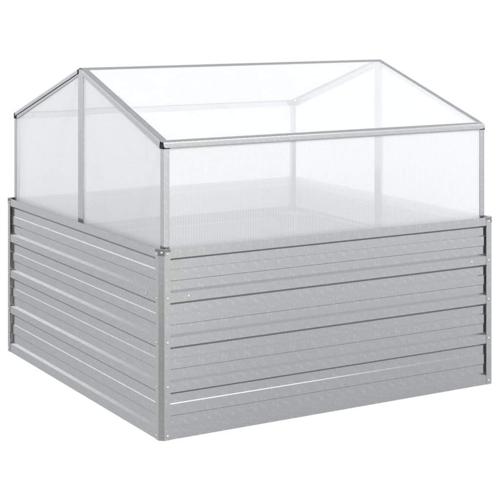 Vidaxl fioriera con serra raccolta 100x100x85 cm color argento