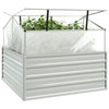 Vidaxl fioriera con serra raccolta 100x100x85 cm color argento