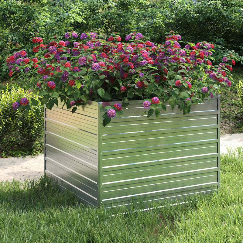 Vidaxl fioriera raccolta 100x100x77 cm in acciaio zincato