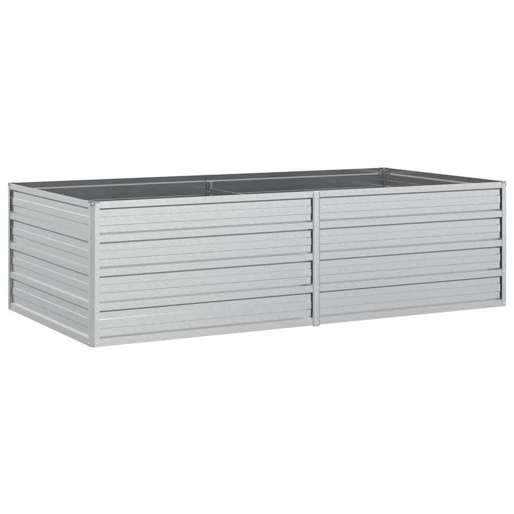 Plantador Vidaxl elevado 160x80x45 cm de acero galvanizado de plata