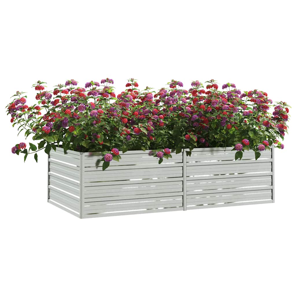 Plantador Vidaxl elevado 160x80x45 cm de acero galvanizado de plata
