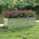 Plantador Vidaxl elevado 240x80x77 cm de acero galvanizado de plata