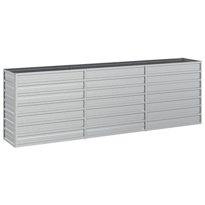 Vidaxl fioriera raccolta 240x40x77 cm in argento in acciaio zincato