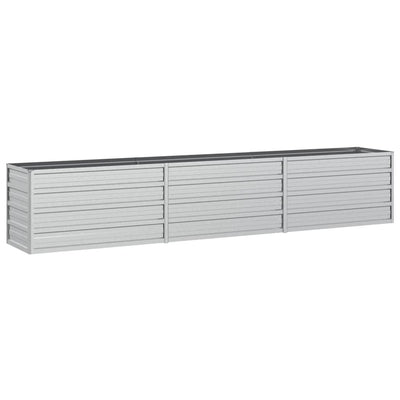 Vidaxl fioriera raccolta 240x40x45 cm in argento in acciaio zincato