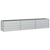 Plantador Vidaxl elevado 240x40x45 cm de acero galvanizado de plata