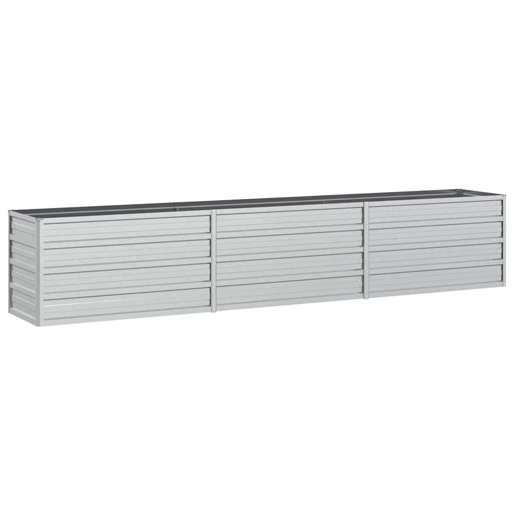Plantador Vidaxl elevado 240x40x45 cm de acero galvanizado de plata