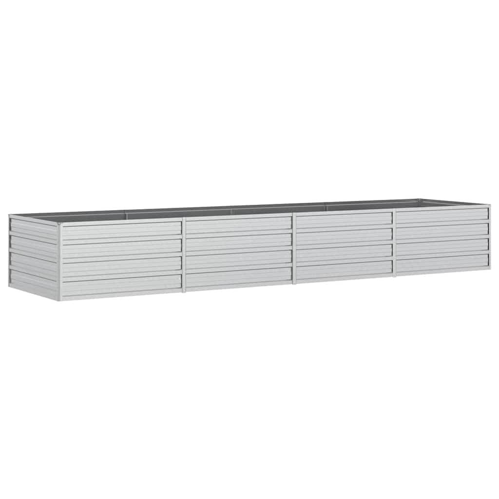 Plantador Vidaxl elevado 320x80x45 cm de acero galvanizado de plata