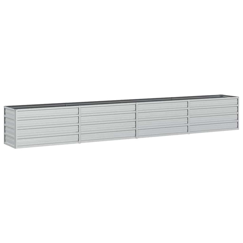 Plantador Vidaxl insertado 320x40x45 cm de acero galvanizado de plata